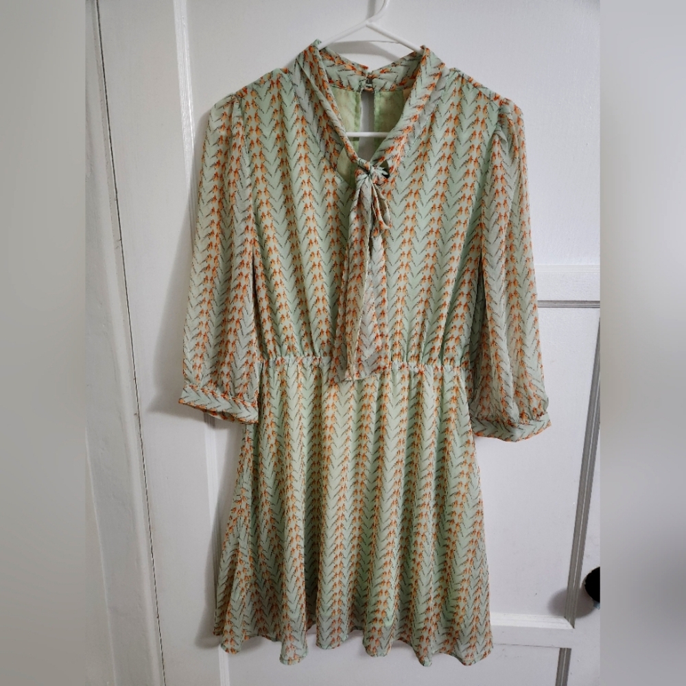 Green Birdie Patterned Dress